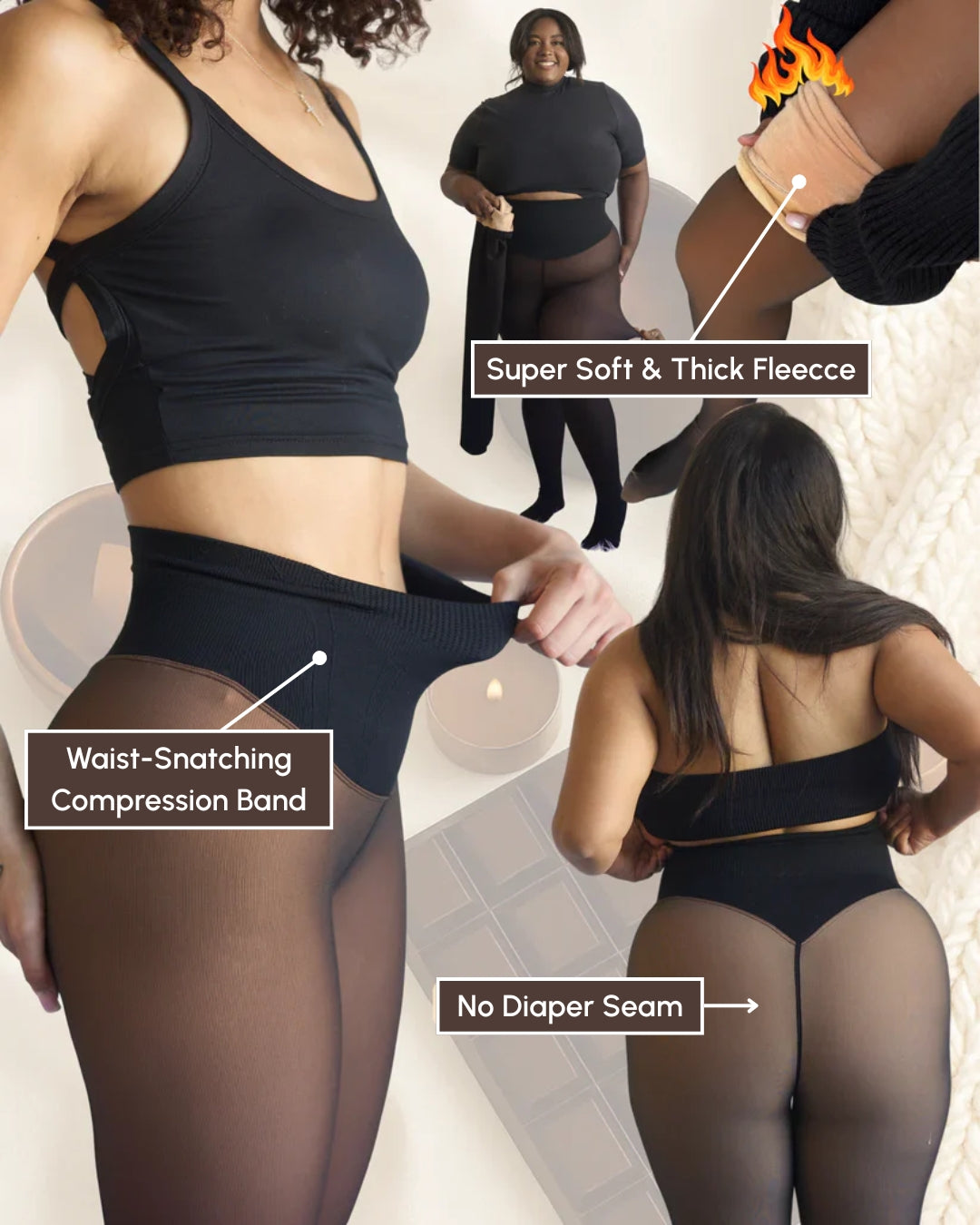 Anti-Cellulite & Smoothing Leggings with Tummy Control Waistband