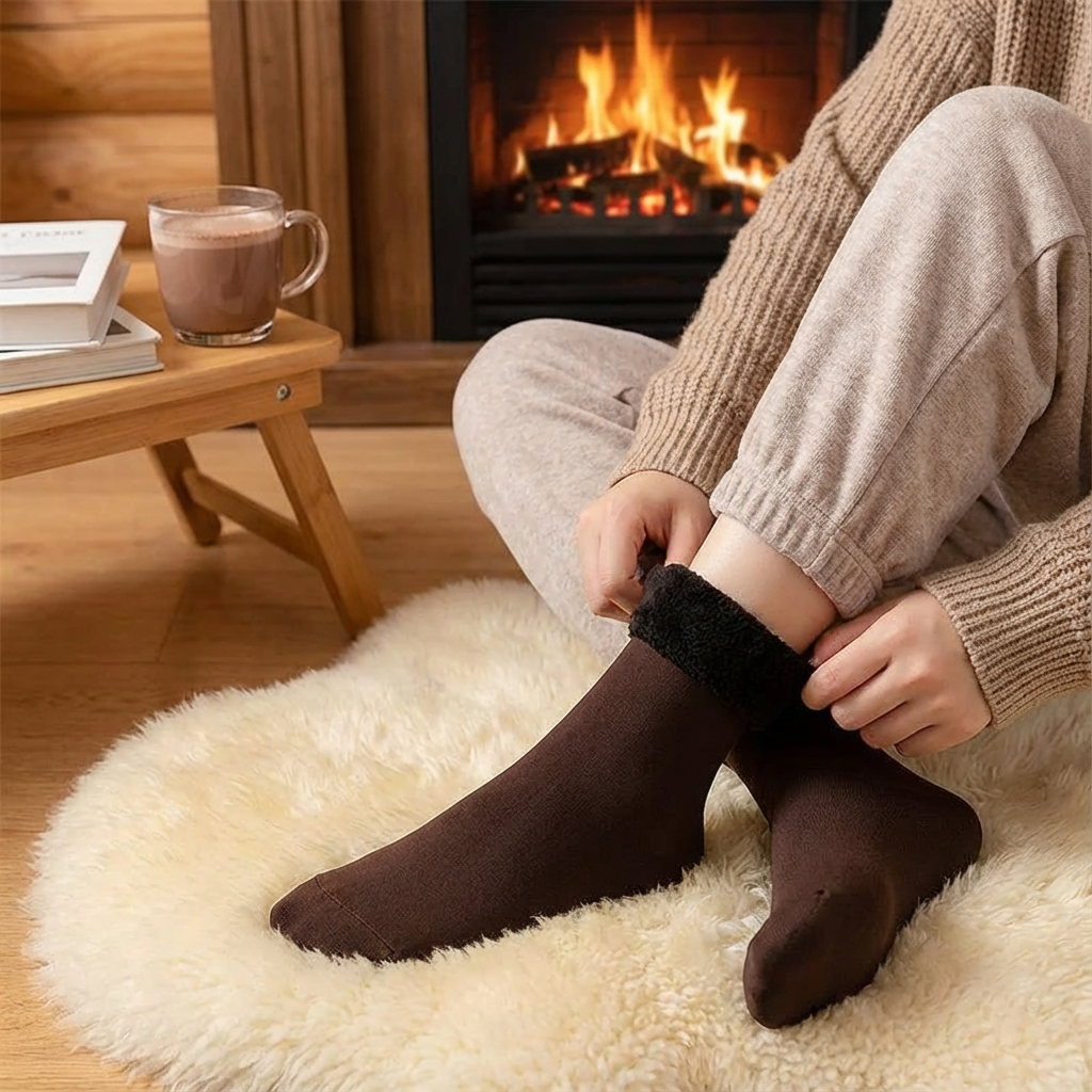 Pack of 6 Thermal Socks with Fleece Lining