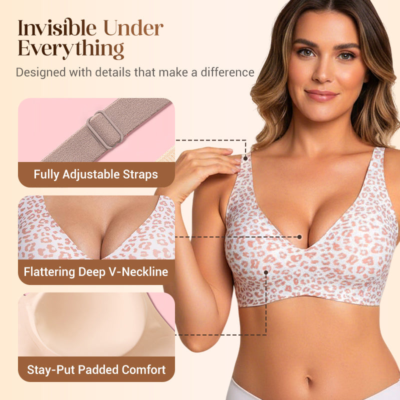 Deep V Push-Up Seamless Wireless Jelly Bra