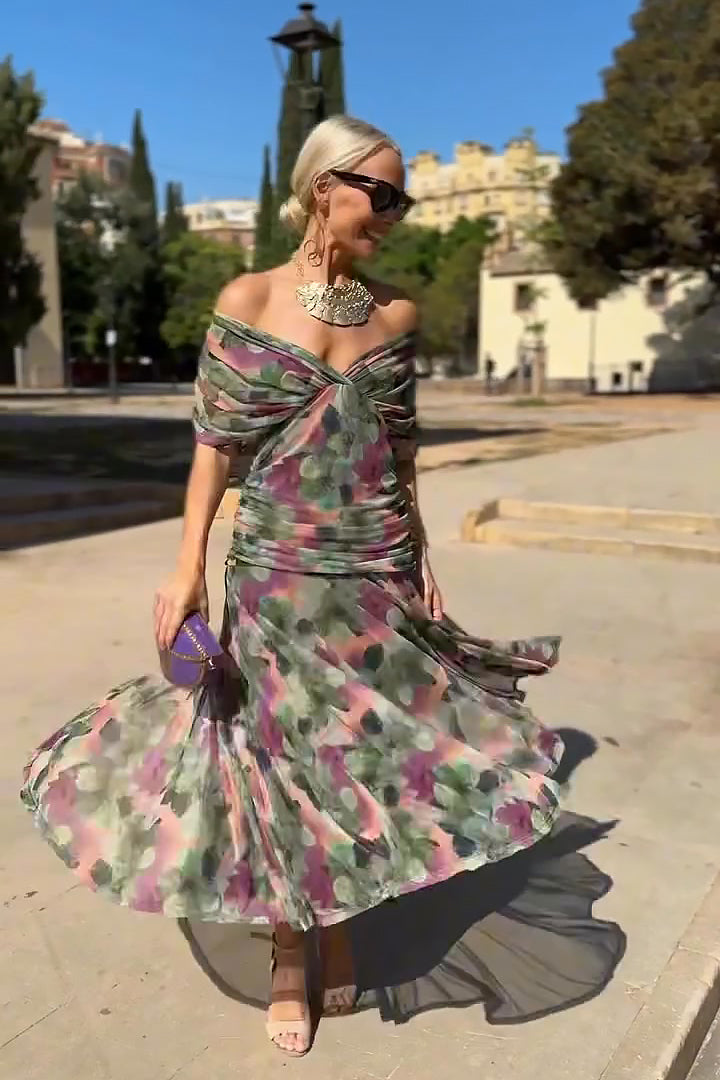 Chocolate Tulle Maxi Dress