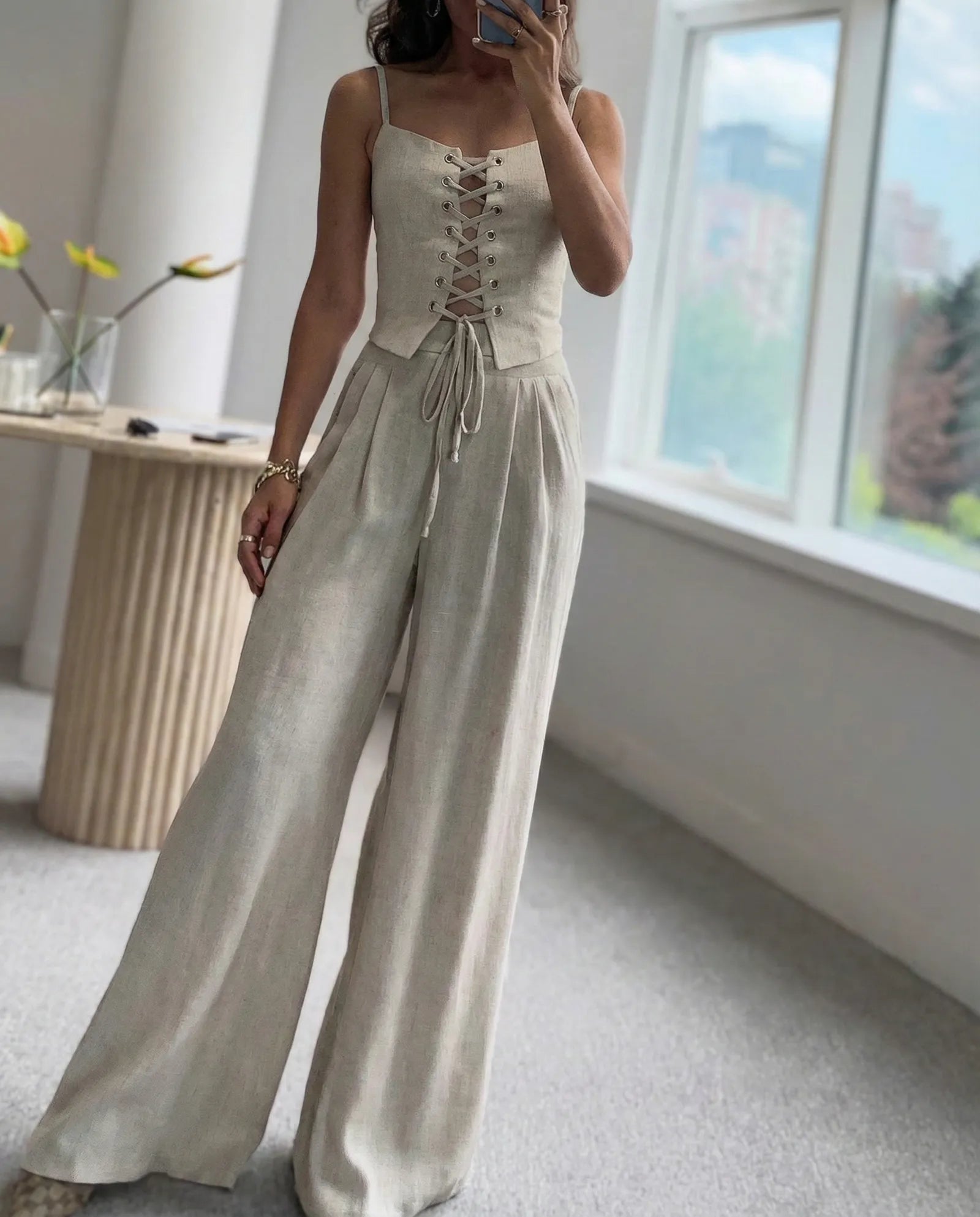 Conjunto Azelya - Top y pantalon - elegancia y comodidad