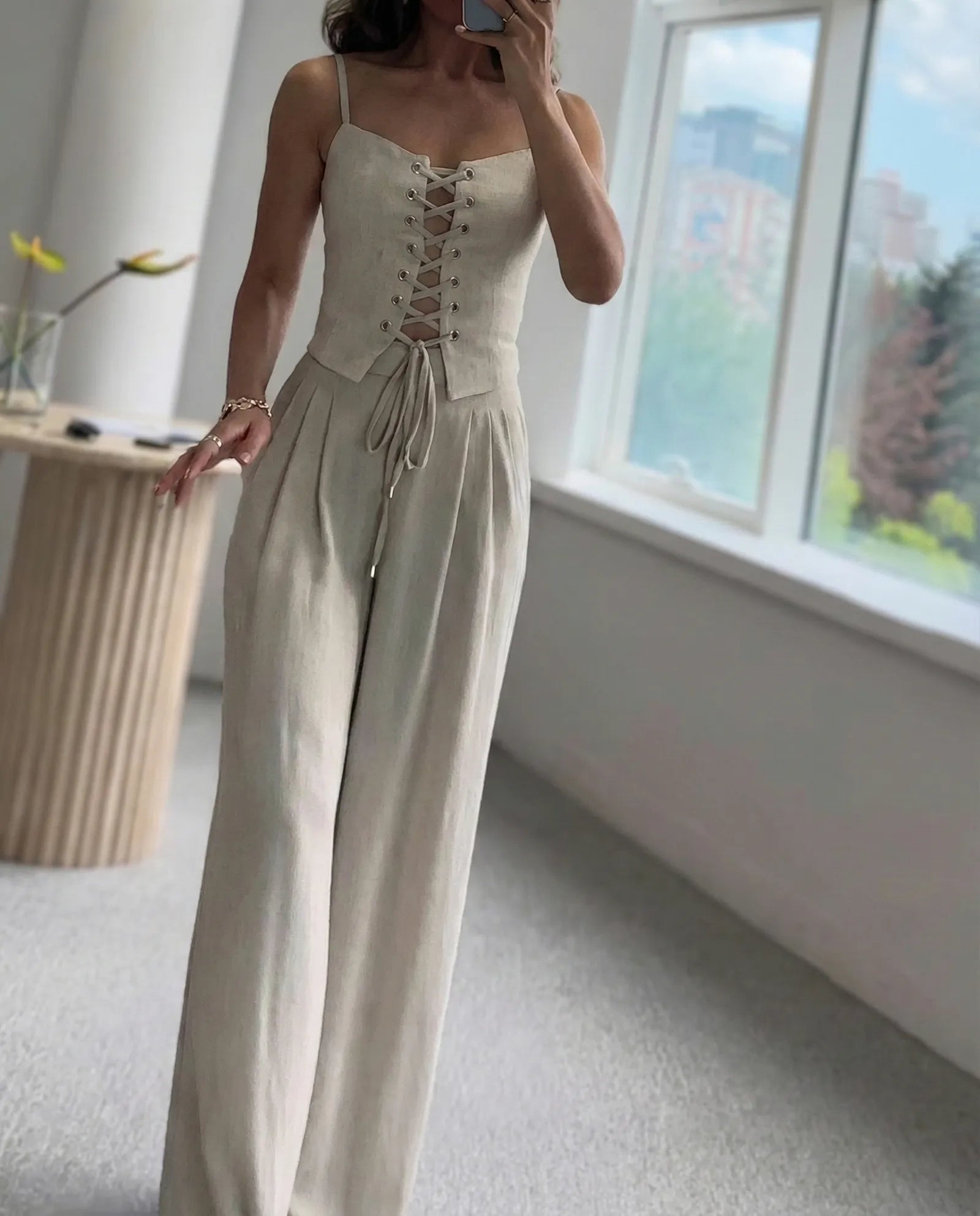 Conjunto Azelya - Top y pantalon - elegancia y comodidad