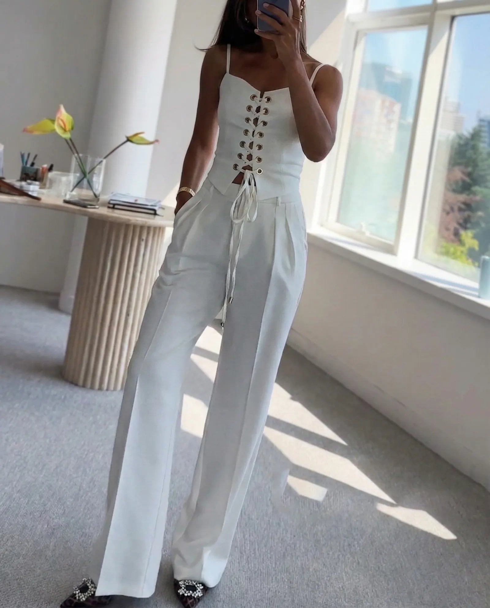 Conjunto Azelya - Top y pantalon - elegancia y comodidad