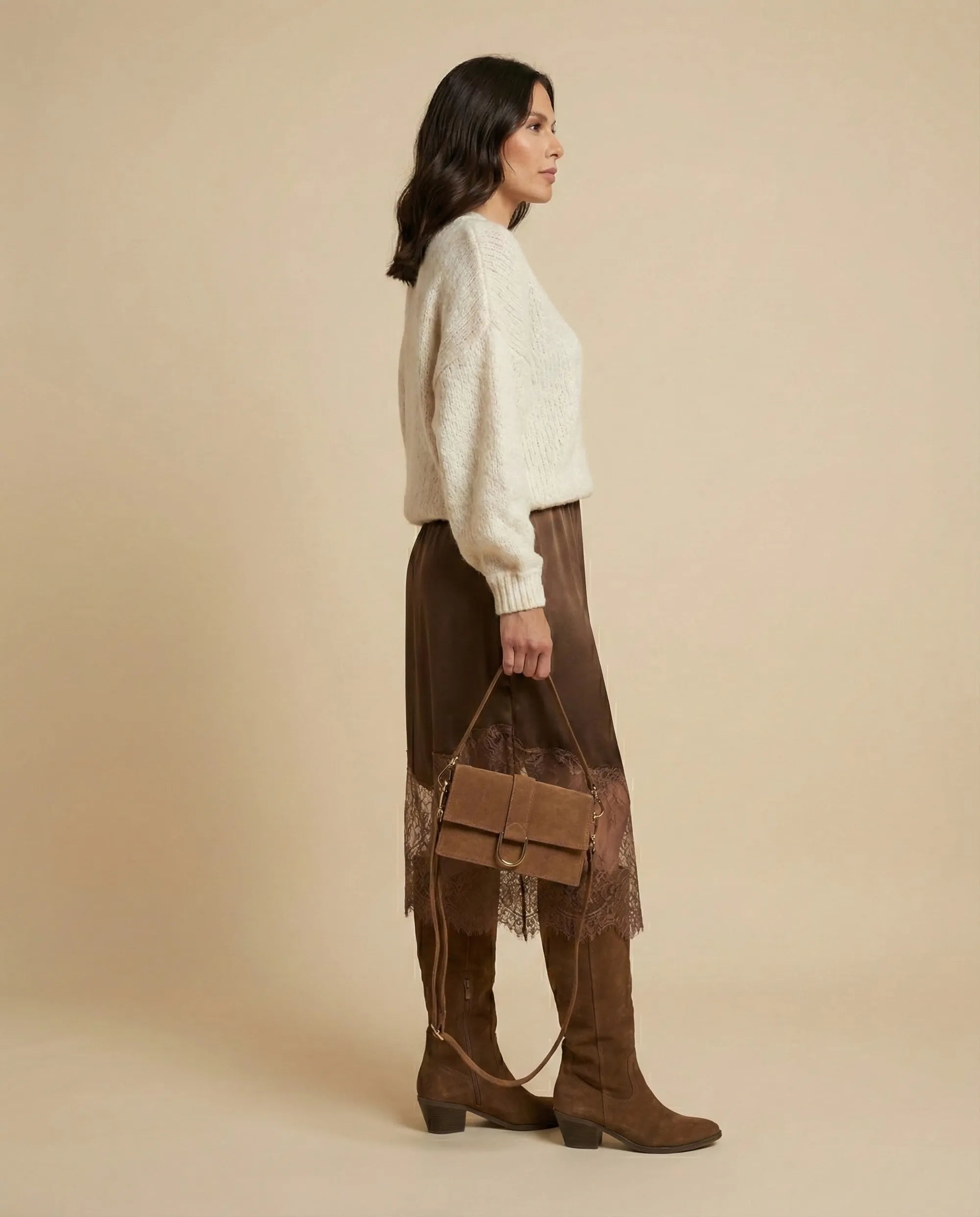 Falda Midi "Sienna" | Edición Satín & Lace