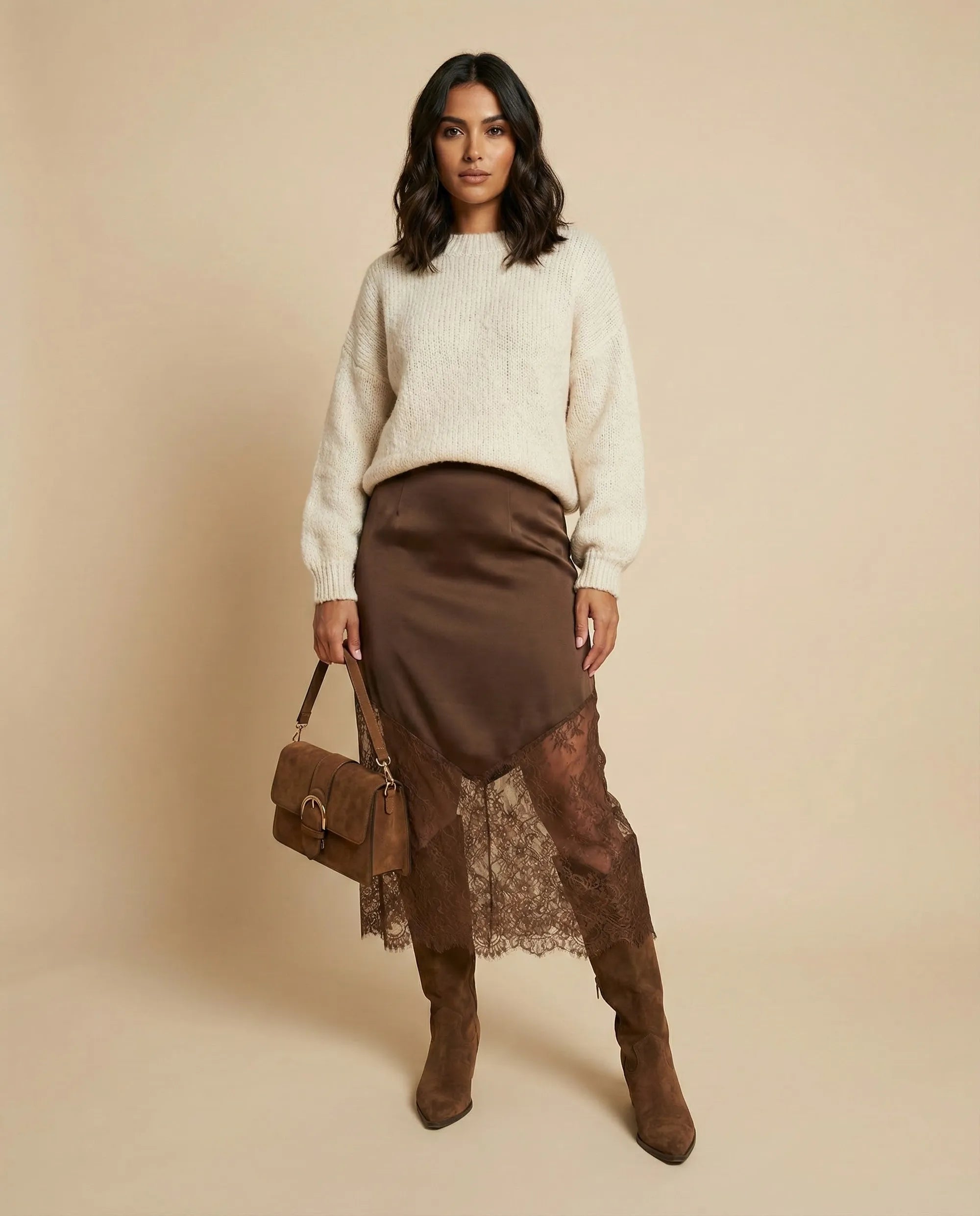 Falda Midi "Sienna" | Edición Satín & Lace