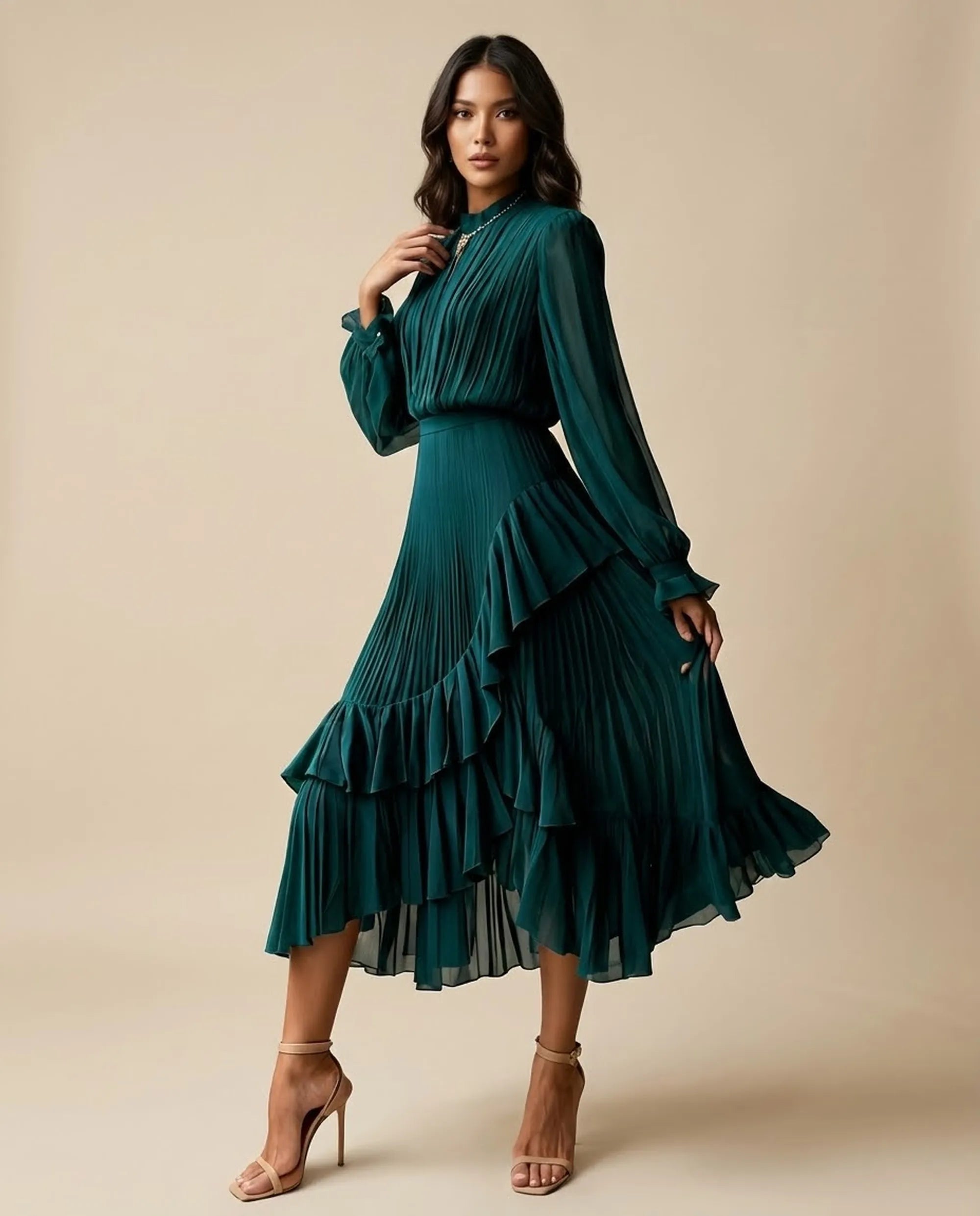 Vestido Midi "Verona" | Edición Plisada Luxury