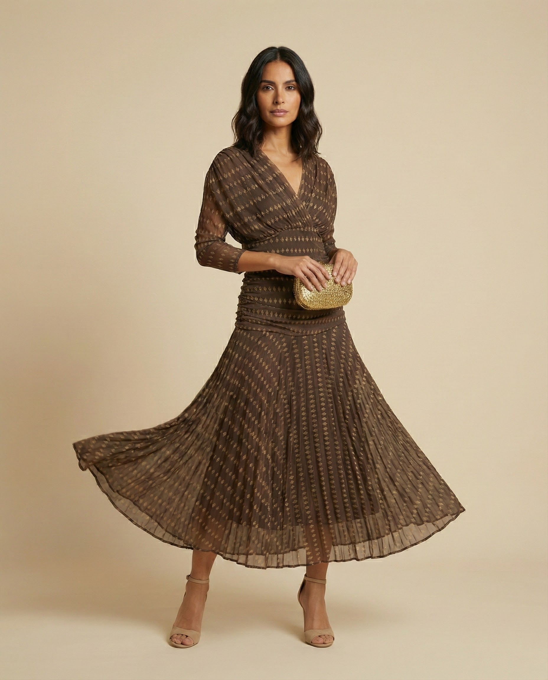 Vestido Midi "Florencia" | Edición Gold-Mesh