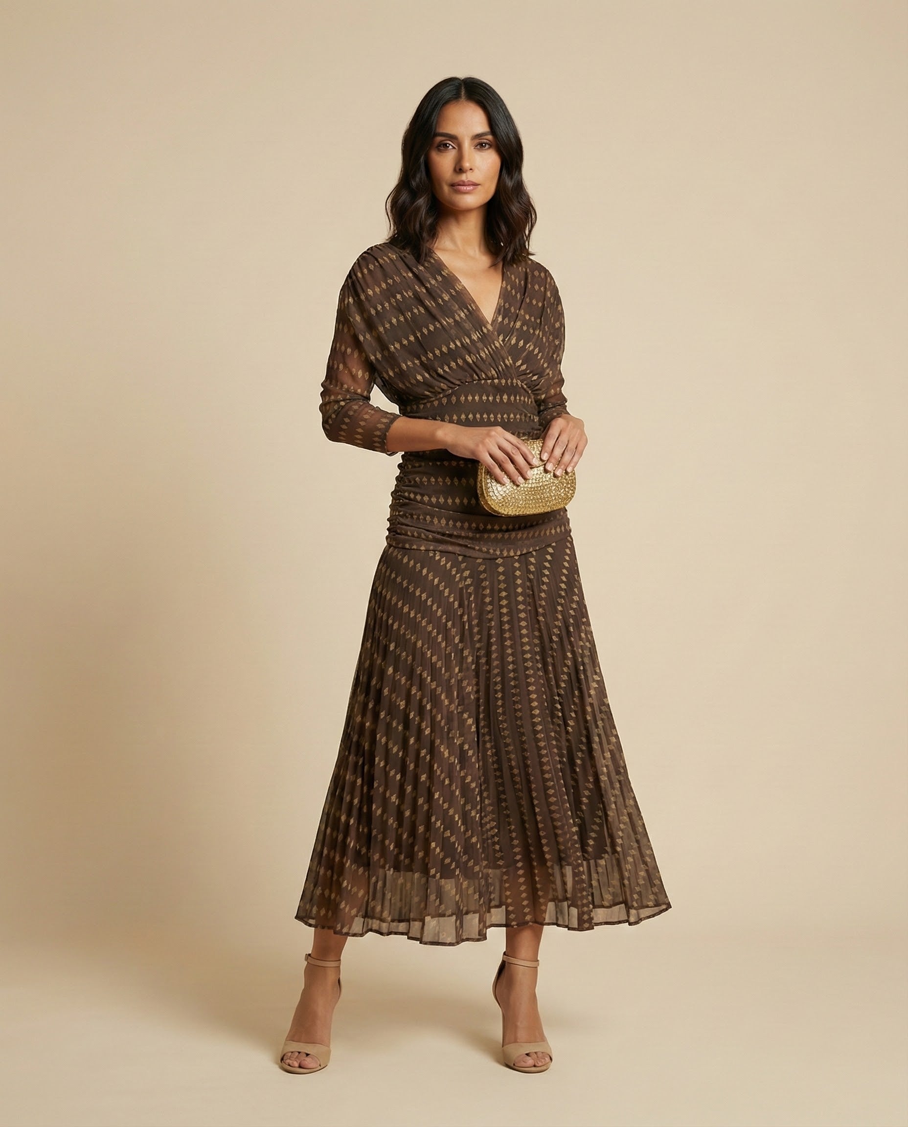 Vestido Midi "Florencia" | Edición Gold-Mesh