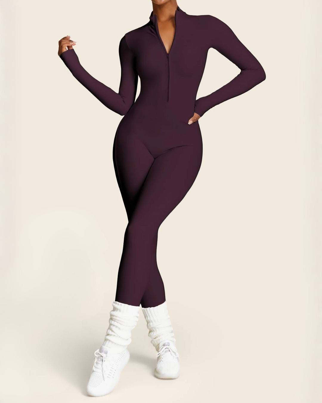 Thermal Jumpsuit with Zipper and Fleece Lining