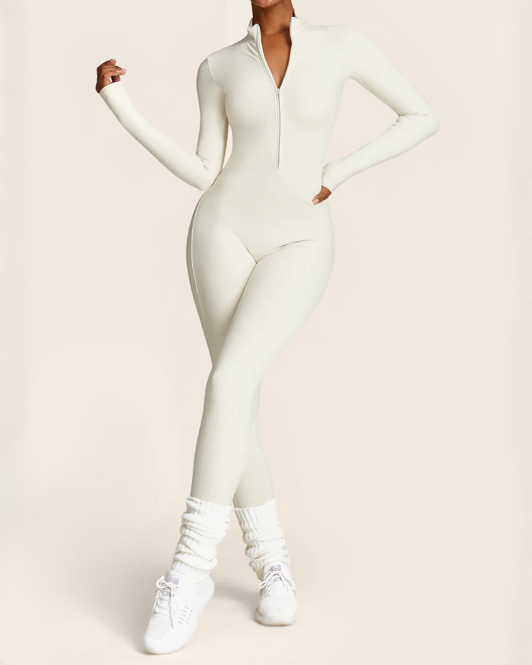 Thermal Jumpsuit with Zipper and Fleece Lining