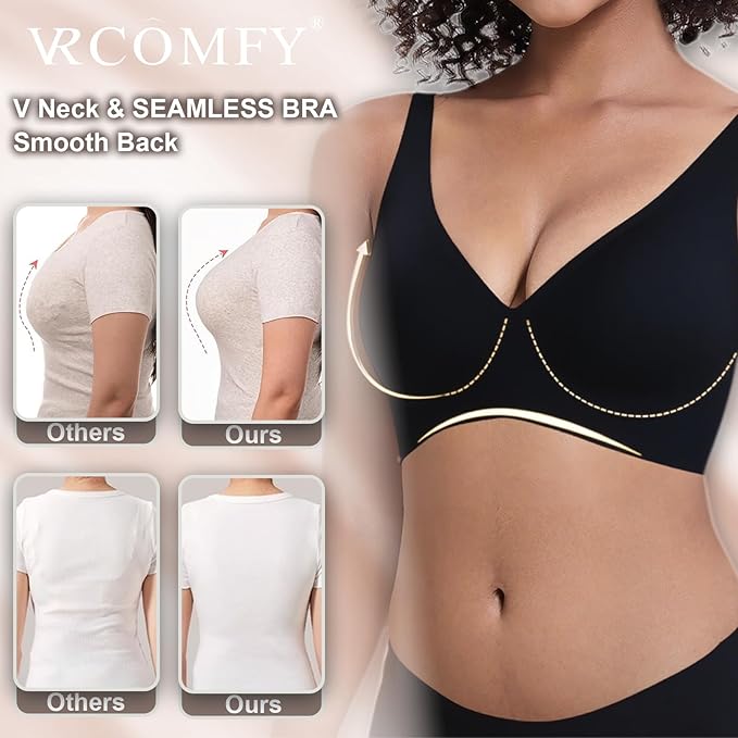 Deep V Push-Up Seamless Wireless Jelly Bra